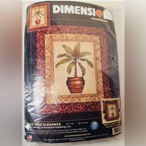Dimensions Palm Tree Elegance Needlepoint Kit - Brown and Green